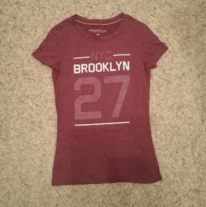 Red/maroon NYC Brooklyn 27 Aeropostale tee